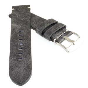 Vintage Antik-Rindleder Uhrenarmband Modell Aspirito stone-grau 22 mm