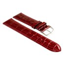 Feines Alligator Leder Uhrenarmband Modell Genf-71S NL bordeaux-rot 18 mm