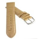 Feines Alligator Leder Uhrenarmband Modell Genf-71S NL sand-beige 20 mm