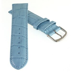Feines Alligator Leder Uhrenarmband Modell Genf-71S NL eis-blau 20 mm