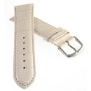 Feines Alligator Leder Uhrenarmband Modell Genf-71S XL-extralang crema-beige 22 mm