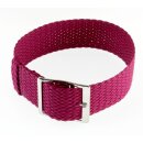 Perlon Durchzugs-Uhrenarmband Modell Robby-Fashion bordeaux-rot 18 mm