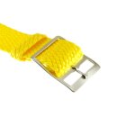 Perlon Durchzugs-Uhrenarmband Modell Robby-Fashion gelb 18 mm