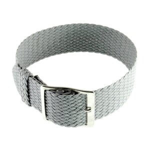 Perlon Durchzugs-Uhrenarmband Modell Robby-Fashion grau 18 mm