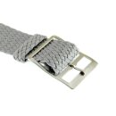Perlon Durchzugs-Uhrenarmband Modell Robby-Fashion grau 18 mm
