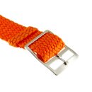 Perlon Durchzugs-Uhrenarmband Modell Robby-Fashion orange 20 mm