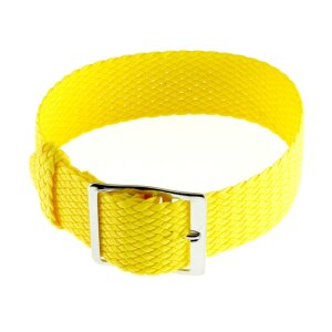 Perlon Durchzugs-Uhrenarmband Modell Robby-Fashion gelb 20 mm