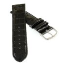 Feines Alligator Leder Uhrenarmband Modell Genf-71S NL schwarz 16 mm