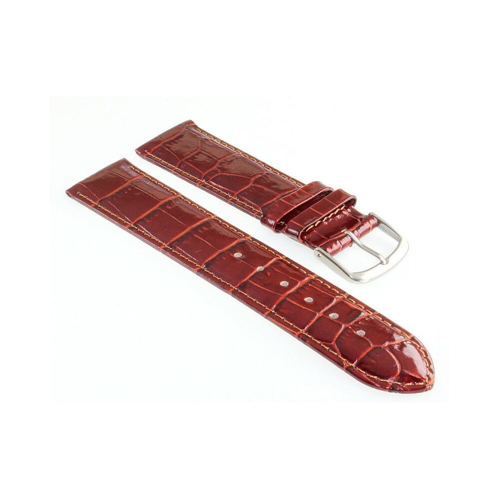 MARBURGER Uhrenarmband 22mm Leder Blau Silber Allig Produktbild-Vorschau 7