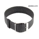 Morellato Perlon Durchzugs-Uhrenarmband Modell Neapel schwarz 18 mm