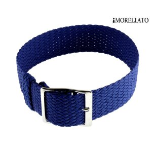 Morellato Perlon Durchzugs-Uhrenarmband Modell Neapel blau 20 mm