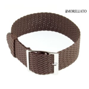 Morellato Perlon Durchzugs-Uhrenarmband Modell Neapel braun 20 mm