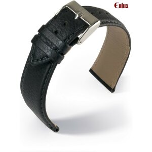 Eulux Oliven-Leder Uhrenarmband Modell Olive schwarz 18 mm, Handarbeit