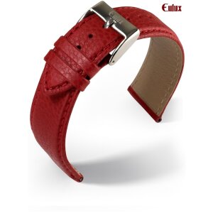 Eulux Oliven-Leder Uhrenarmband Modell Olive rot 22 mm, Handarbeit