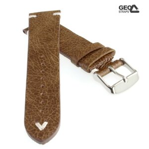 Vintage Antik-Rindleder Uhrenarmband Modell Delta cigar-braun 22 mm