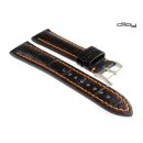 Alligator Uhrenarmband Modell Everest schwarz-ON 20 mm, extradick
