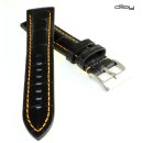 Alligator Uhrenarmband Modell Everest schwarz-GN 20 mm,...