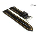 Alligator Uhrenarmband Modell Everest schwarz-GN 20 mm, extradick