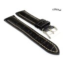 Alligator Uhrenarmband Modell Everest schwarz-WN 22 mm, extradick