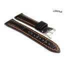 Alligator Uhrenarmband Modell Everest schwarz-ON 22 mm, extradick