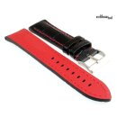 Alligator Uhrenarmband Modell Everest schwarz-RN 24 mm, extradick