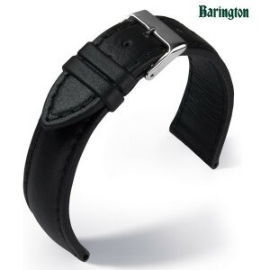 Barington Technikleder Uhrenarmband Modell Aqua-Chrono Lorica schwarz 18 mm, wasserfest