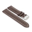 Französisches, softweiches Uhrenarmband Modell Paris mocca 20 mm