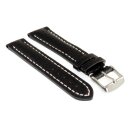 Büffelleder Uhrenarmband Modell Büffel-DS-UTC schwarz 22-18 mm komp. Breitling UTC