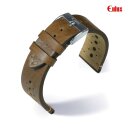 Eulux Soft-Pferdeleder Uhrarmband Modell Cavallo tabak-braun 20 mm Handarbeit