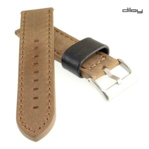 Diloy Premium Vintage Uhrenarmband Modell Lincoln Easy-Klick cognac 22 mm
