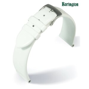 Barington Lack-Leder Uhrenarmband Modell Lack weiß 16 mm, Handarbeit