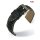 Eulux echt Kaiman-Leder Uhrenarmband Modell Kaiman-Nubuk schwarz 22 mm, Handarbeit