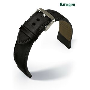 Barington Rindleder Uhrenarmband Modell Verona schwarz 18 mm, Handarbeit