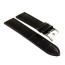 Hybrid Silikon-Leder Uhrenarmband Modell Hyper-Kroko schwarz 22 mm