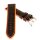 Hybrid Silikon-Leder Uhrenarmband Modell Hyper-Kroko schwarz-orange 22 mm