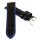 Hybrid Silikon-Leder Uhrenarmband Modell Hyper-Kroko schwarz-blau 22 mm