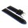 Hybrid Silikon-Leder Uhrenarmband Modell Hyper-Kroko schwarz-blau 22 mm