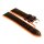 Hybrid Silikon-Leder Uhrenarmband Modell Hyper-Kroko schwarz-orange 24 mm