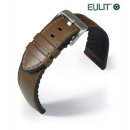 Eulit Hybrid Silikon-Leder Uhrenarmband Modell Eutec-Waterproof cognac 22 mm