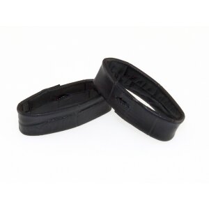 2 Alligator Leder Ersatzschlaufen für Uhrenarmband ELS-L Größe-L schwarz 22 mm