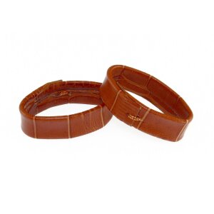 2 Alligator Leder Ersatzschlaufen für Uhrenarmband ELS-L Größe-L cognac 18 mm