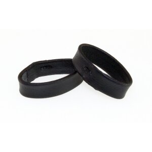 2 Leder Ersatzschlaufen für Uhrenarmband ELS-L Größe-L schwarz 24 mm