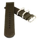 Nylon Zulu Uhrenarmband Modell Zulu 2-teilig oliv-grün 18 mm - Nato Strap