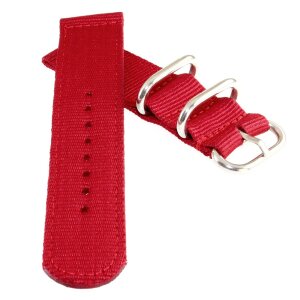 Nylon Zulu Uhrenarmband Modell Zulu 2-teilig rot 20 mm - Nato Strap