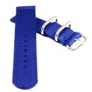 Nylon Zulu Uhrenarmband Modell Zulu 2-teilig blau 22 mm - Nato Strap