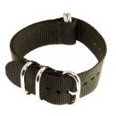 Nato-Nylon Durchzugs-Uhrenarmband Modell Zulu oliv-grün 20 mm - Nato Strap