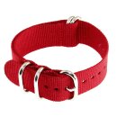 Nato-Nylon Durchzugs-Uhrenarmband Modell Zulu rot 20 mm -...