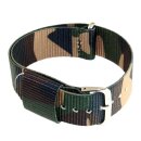 Nato-Nylon Durchzugs-Uhrenarmband Modell Elite-3 Tarnfarben 20 mm - Nato Strap