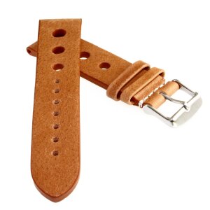 Soft Kalb-Nappa Rallye Uhrenarmband Modell Montreal-Rallye cognac 18 mm