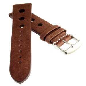 Soft Kalb-Nappa Rallye Uhrenarmband Modell Montreal-Rallye mocca 20 mm